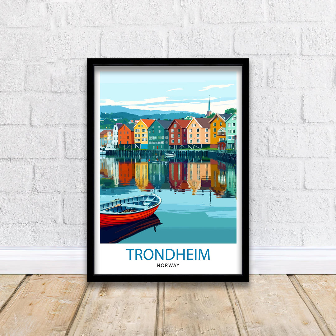 Trondheim Norway Travel Print Wall Decor Wall Art Trondheim Wall Hanging Home Décor Trondheim Gift Art Lovers Norwegian Art Lover Gift