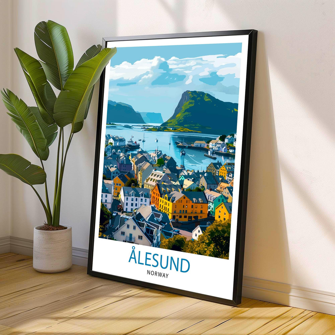 Alesund Norway Travel Print Wall Decor Wall Art Ålesund Wall Hanging Home Décor Ålesund Gift Art Lovers Norwegian Art Lover Gift