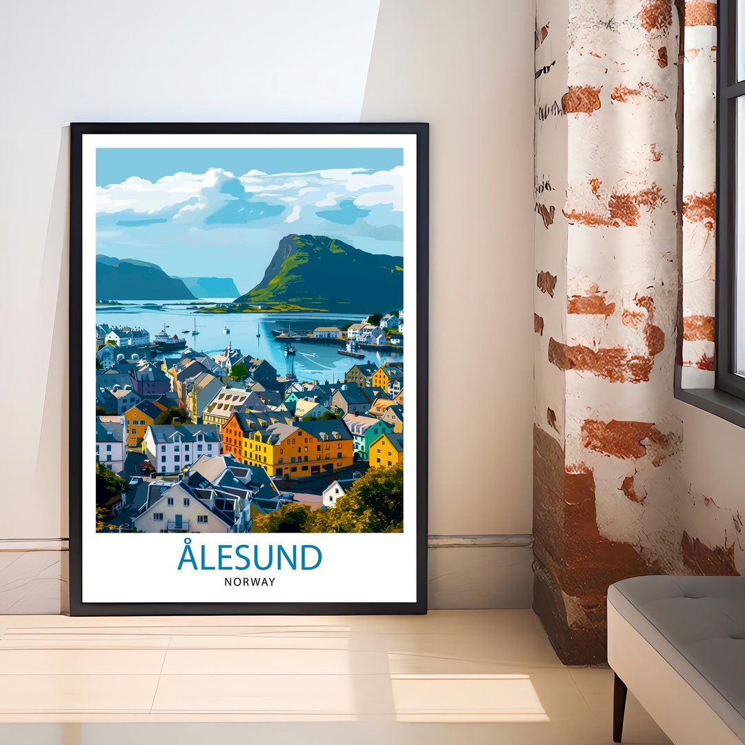 Alesund Norway Travel Print Wall Decor Wall Art Ålesund Wall Hanging Home Décor Ålesund Gift Art Lovers Norwegian Art Lover Gift