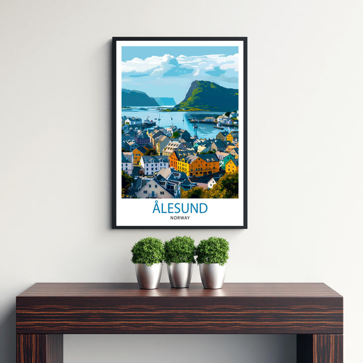 Alesund Norway Travel Print Wall Decor Wall Art Ålesund Wall Hanging Home Décor Ålesund Gift Art Lovers Norwegian Art Lover Gift