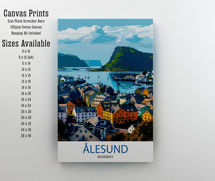 Alesund Norway Travel Print Wall Decor Wall Art Ålesund Wall Hanging Home Décor Ålesund Gift Art Lovers Norwegian Art Lover Gift