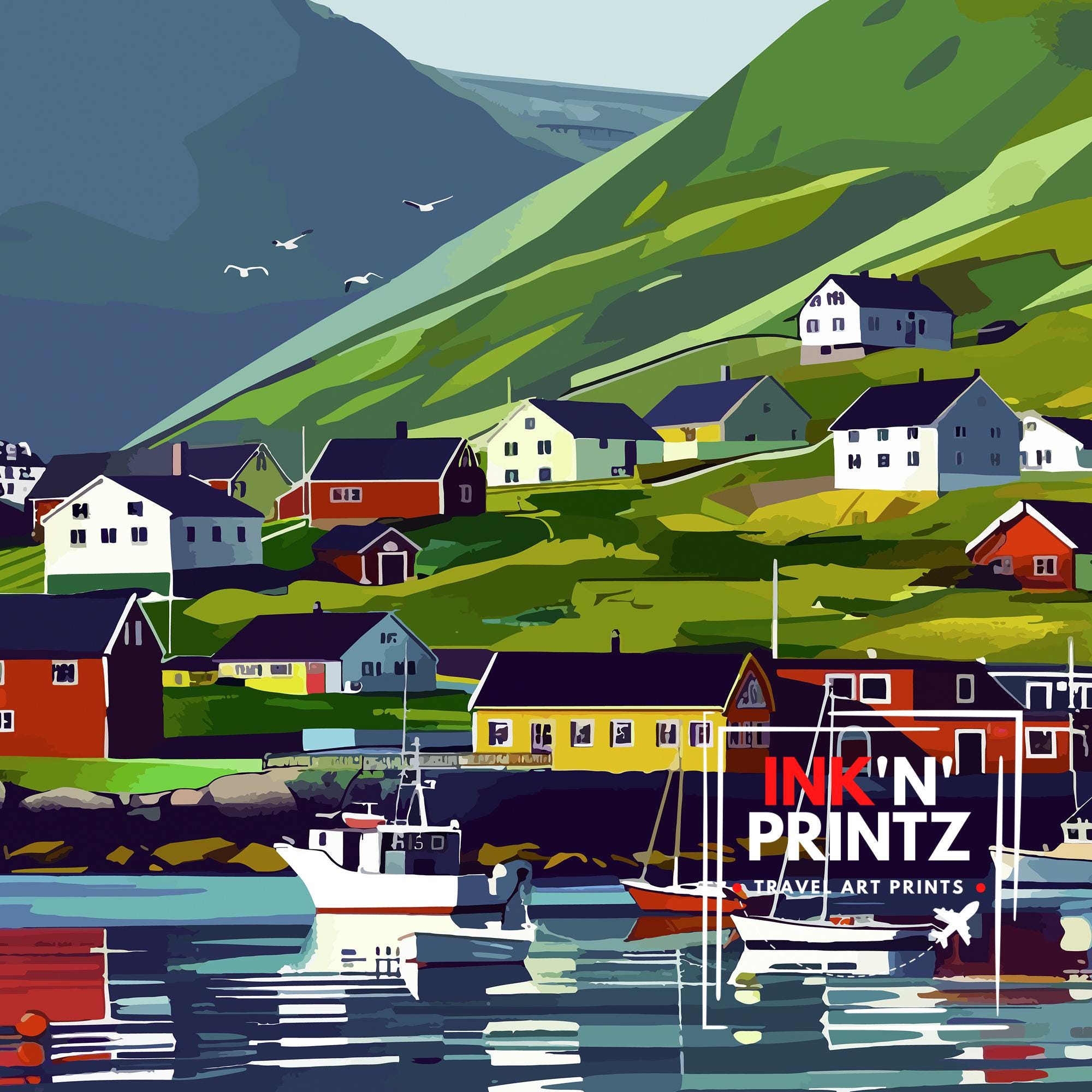 Honningsvåg Norway Travel Print Wall Decor Wall Art Honningsvåg Wall Hanging Home Décor Honningsvåg Gift Art Lovers Norwegian Art Lover Gift