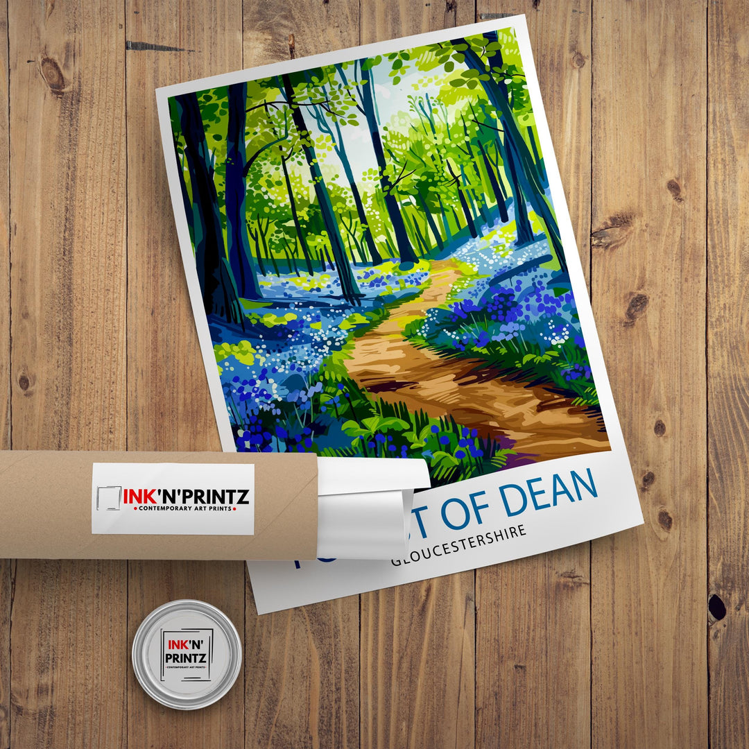 Forest of Dean Gloucestershire Travel Print Wall Decor Wall Art Forest of Dean Wall Hanging Home Décor Forest of Dean Gift Art