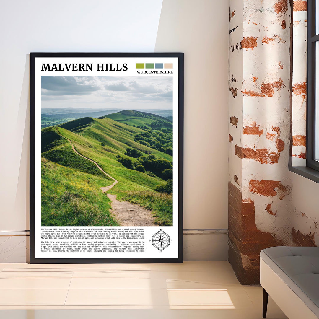 Malvern Hills England Travel Print Wall Decor Wall Art Malvern Hills Wall Hanging Home Décor Malvern Hills Gift Art Lovers British Art Lover