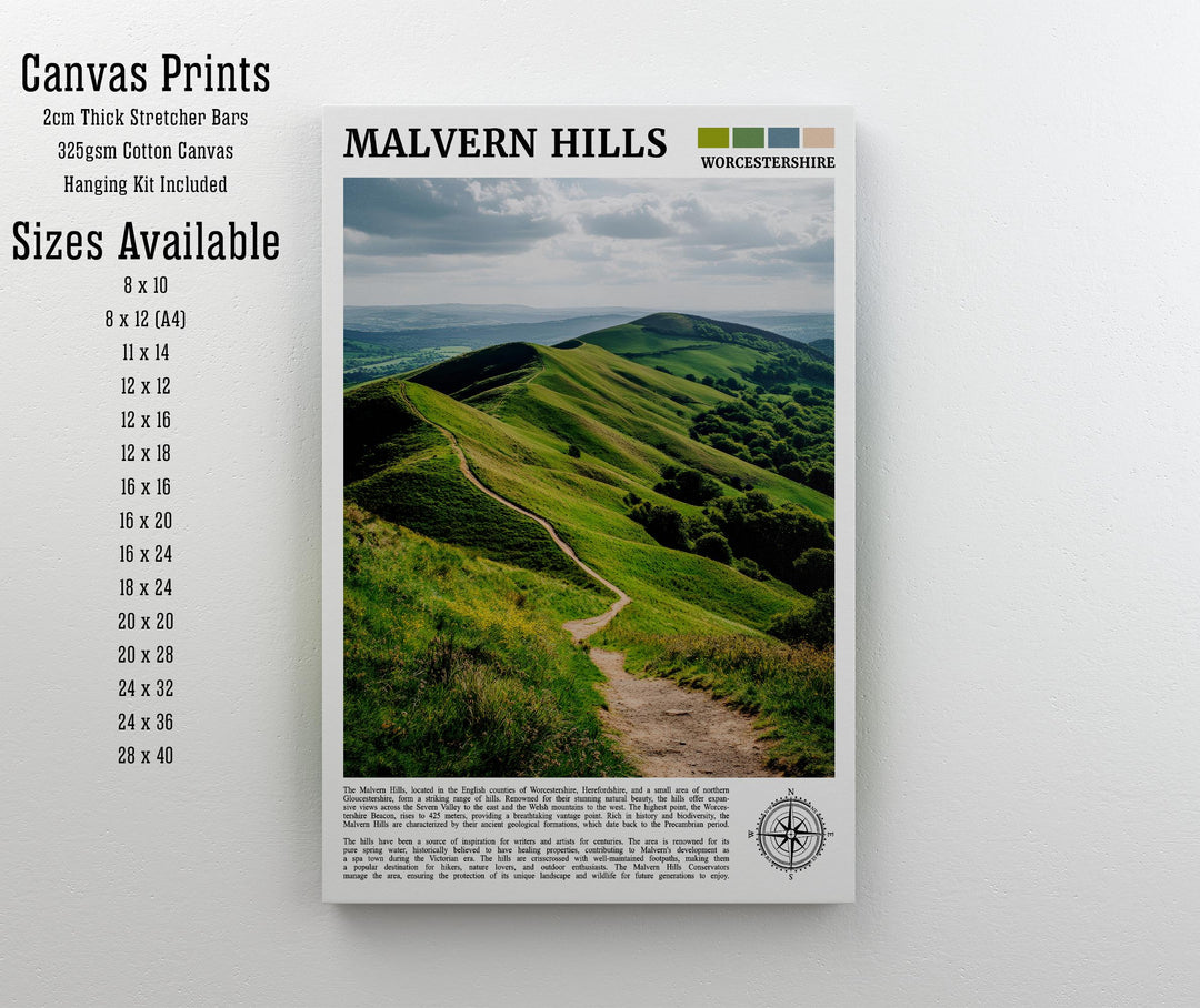 Malvern Hills England Travel Print Wall Decor Wall Art Malvern Hills Wall Hanging Home Décor Malvern Hills Gift Art Lovers British Art Lover