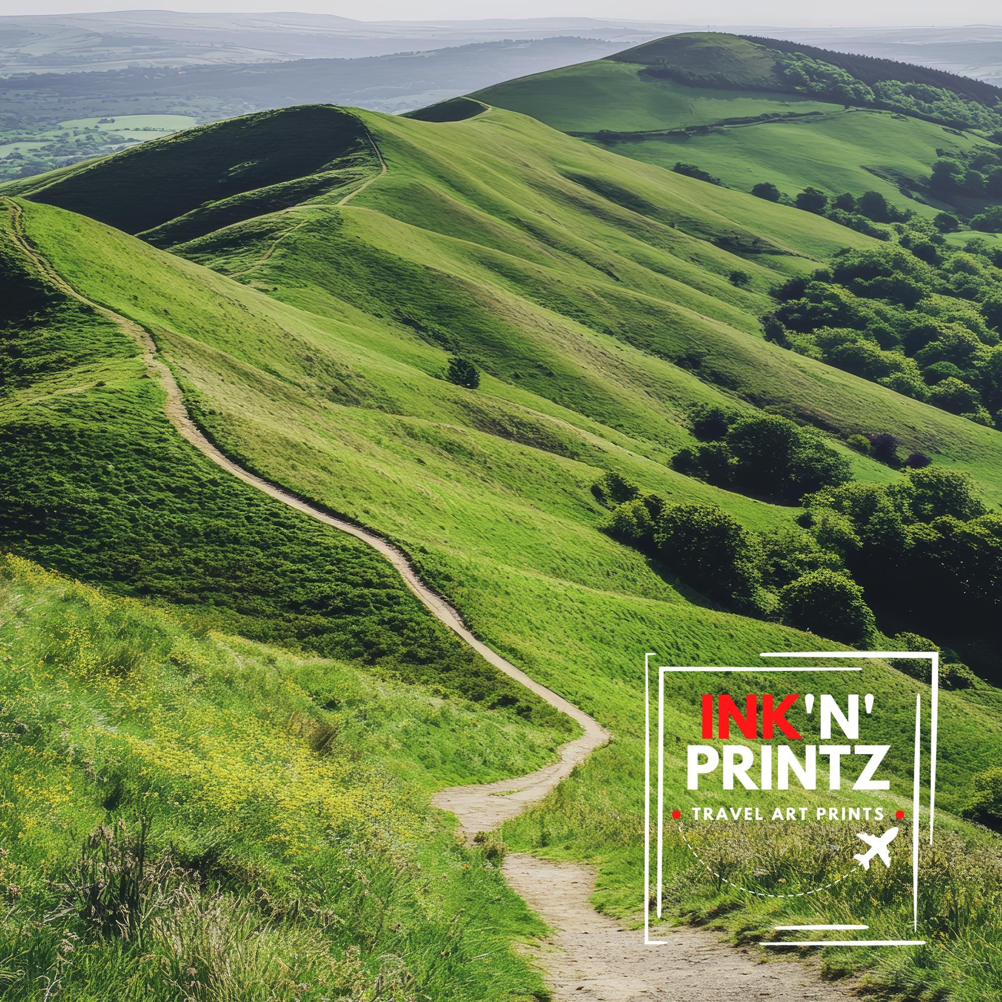 Malvern Hills England Travel Print Wall Decor Wall Art Malvern Hills Wall Hanging Home Décor Malvern Hills Gift Art Lovers British Art Lover