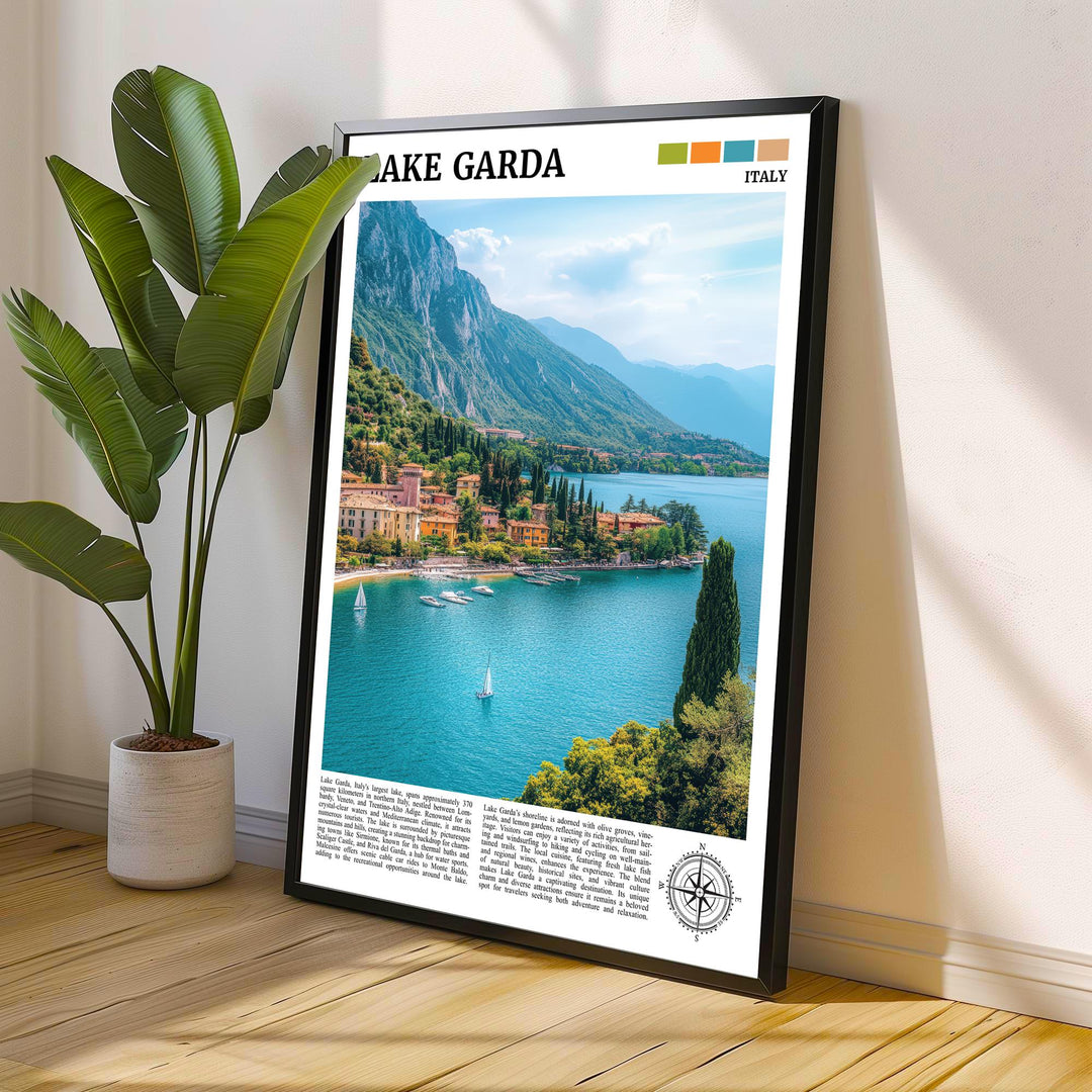 Lake Garda Italy Travel Print Wall Decor Wall Art Lake Garda Wall Hanging Home Décor Lake Garda Gift Art Lovers Italian Art Lover Gift Print