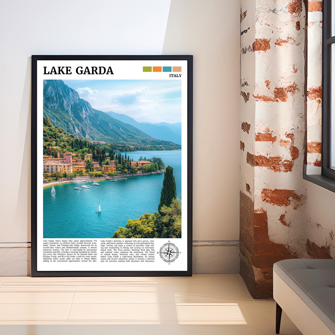 Lake Garda Italy Travel Print Wall Decor Wall Art Lake Garda Wall Hanging Home Décor Lake Garda Gift Art Lovers Italian Art Lover Gift Print