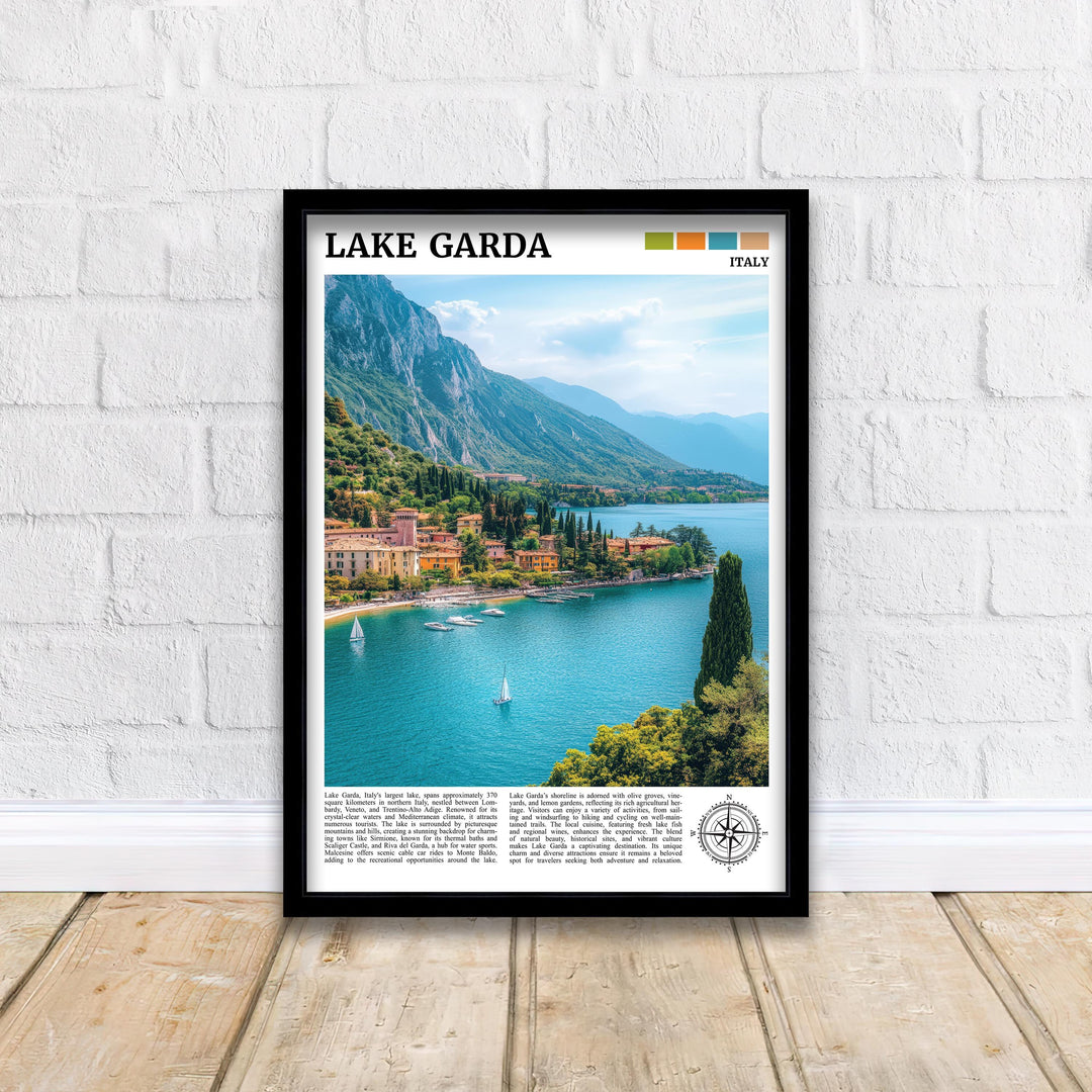 Lake Garda Italy Travel Print Wall Decor Wall Art Lake Garda Wall Hanging Home Décor Lake Garda Gift Art Lovers Italian Art Lover Gift Print