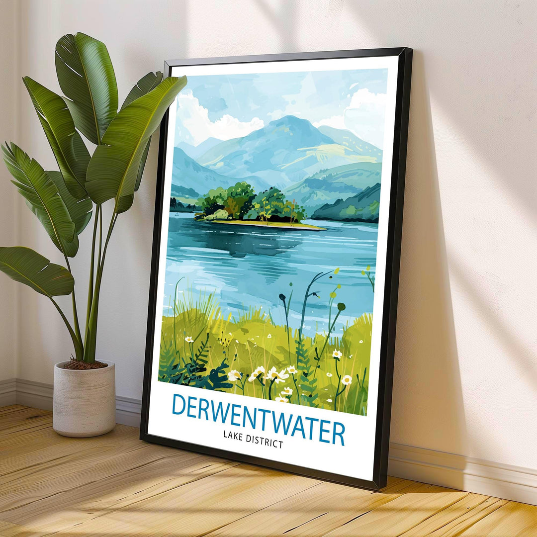 Derwentwater Lake District Travel Poster