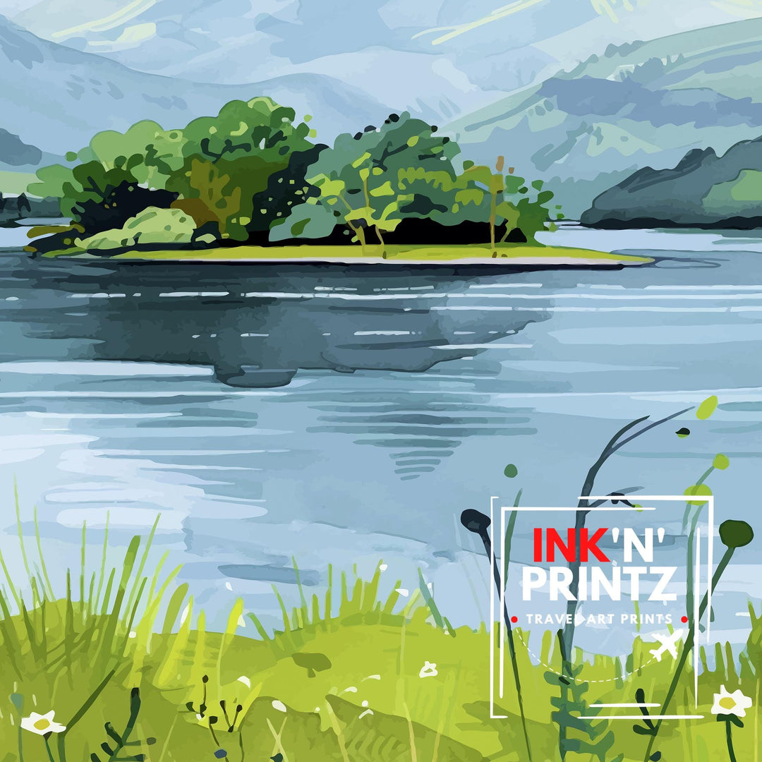 Derwentwater Lake District Travel Poster