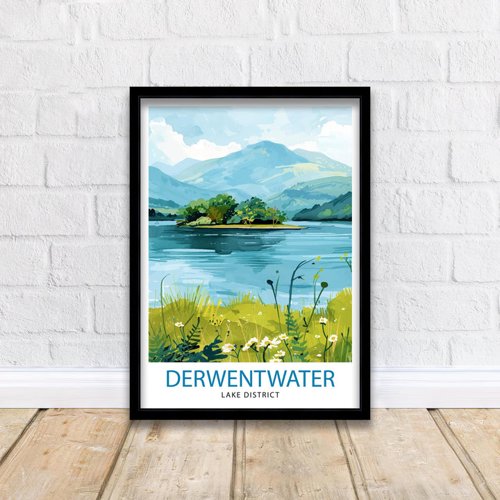 Derwentwater Lake District Travel Print Wall Decor Wall Art Derwentwater Wall Hanging Home Décor Derwentwater Gift Art Lovers UK Art