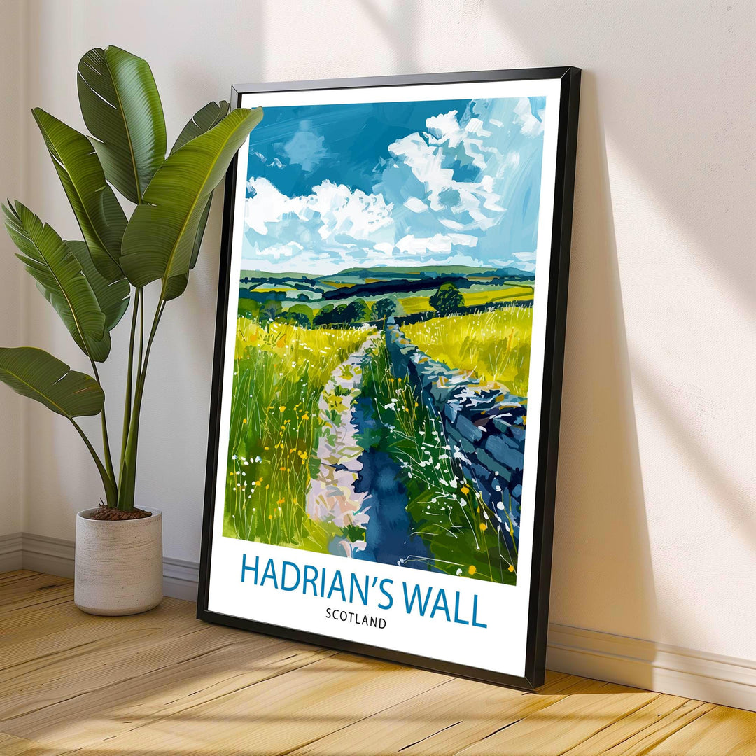 Hadrian's Wall England Travel Poster