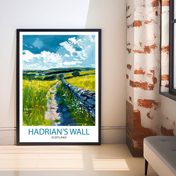 Hadrian's Wall England Travel Poster