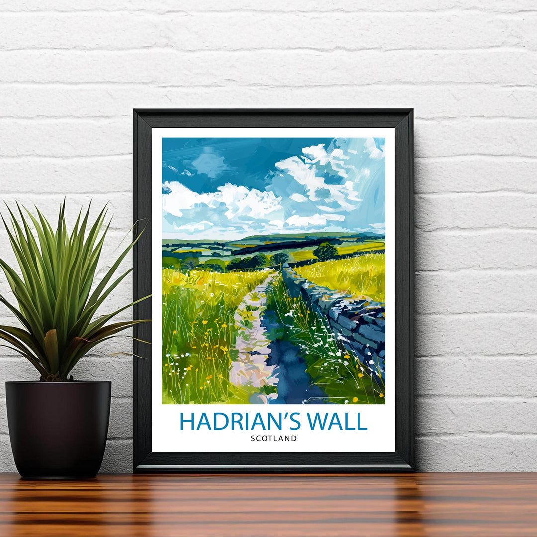 Hadrian's Wall England Travel Poster