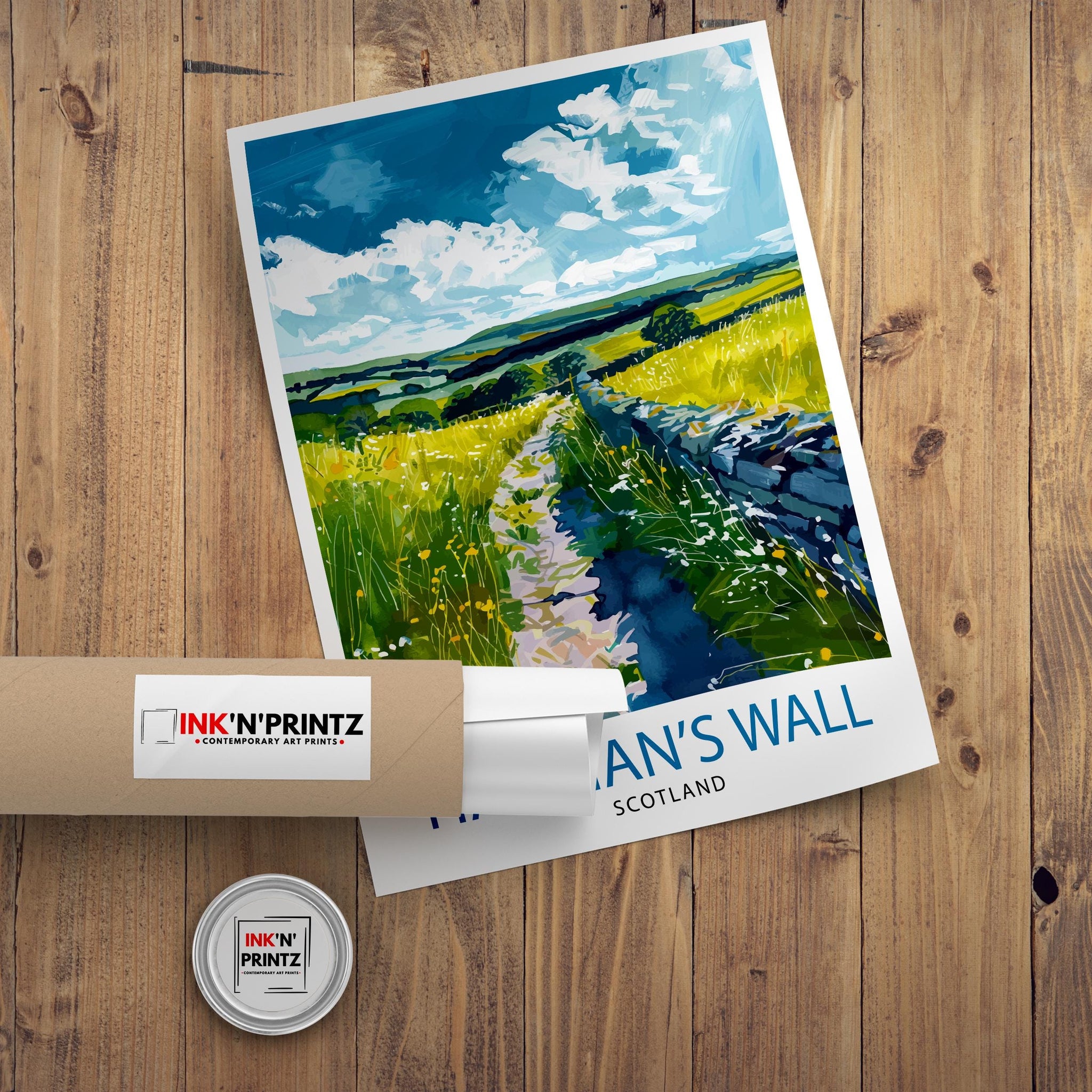 Hadrian's Wall England Travel Poster