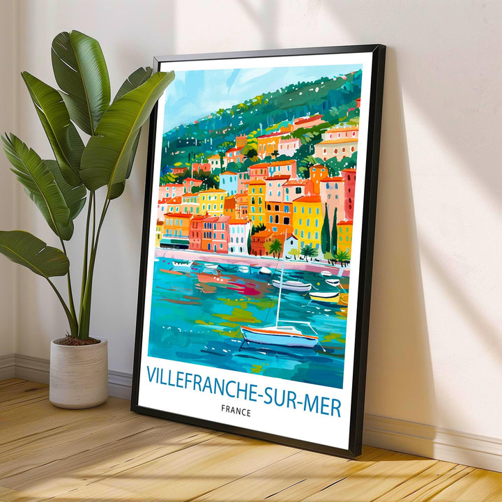 Villefranche-sur-Mer French Riviera Travel Poster