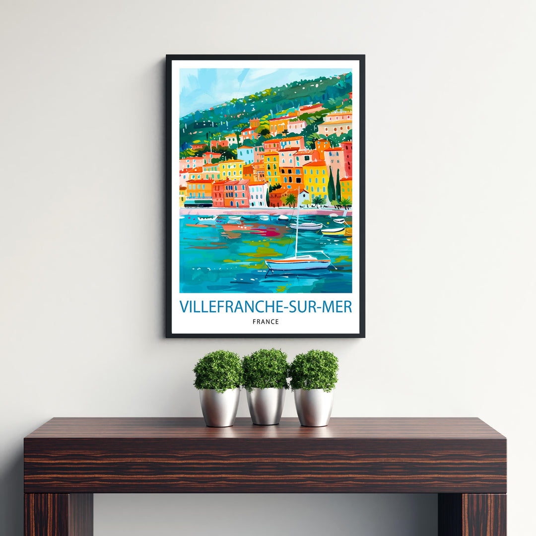 Villefranche-sur-Mer French Riviera Travel Poster