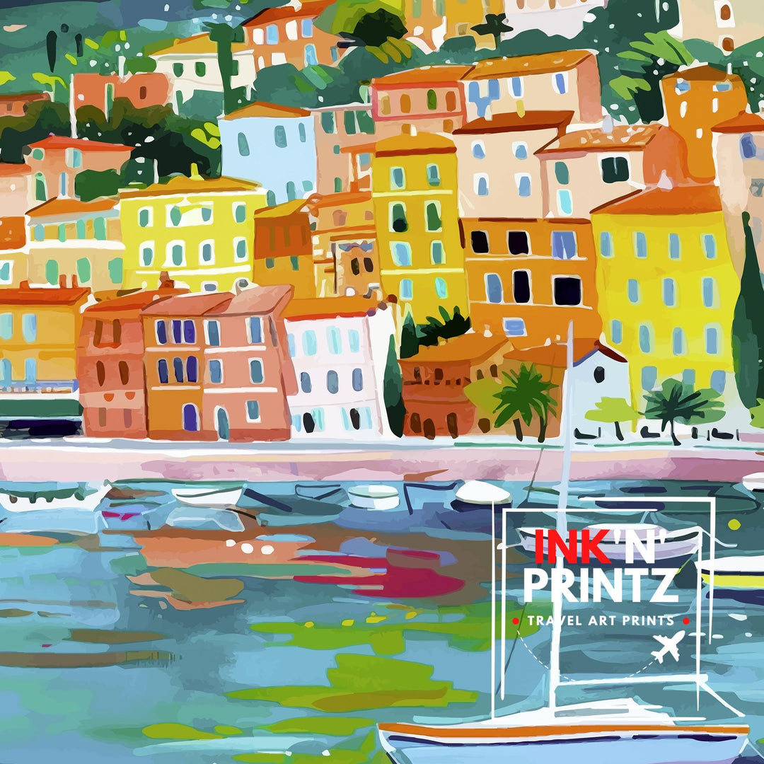 Villefranche-sur-Mer French Riviera Travel Print Wall Decor Wall Art Villefranche Wall Hanging Home Décor Villefranche Gift Art