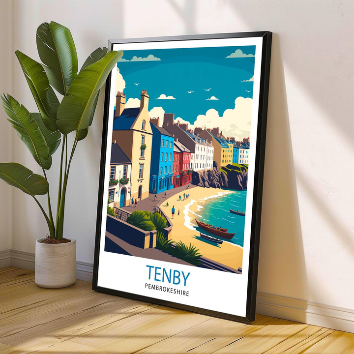 Tenby Pembrokshire Travel Poster, Art Poster , Wall Art, Art Poster