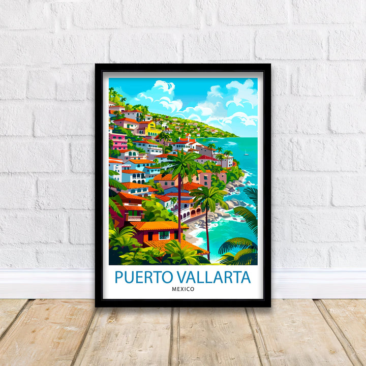 Puerto Vallarta Mexico Travel Print Wall Decor Wall Art Puerto Vallarta Wall Hanging Home Décor Puerto Vallarta Gift Art Lovers Mexican Art