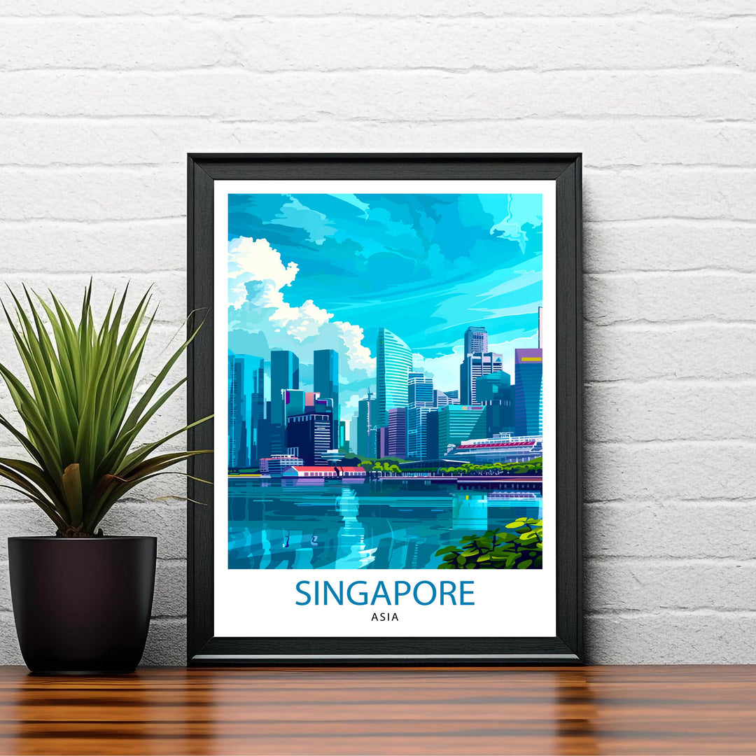 Singapore Travel Print Wall Decor Wall Art Singapore Wall Hanging Home Décor Singapore Gift Art Lovers Asian Art Lover Gift Print Art