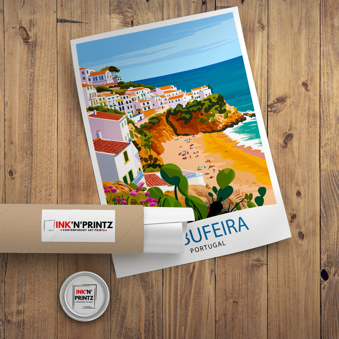 Albufeira Portugal Travel Print Wall Decor Wall Art Albufeira Wall Hanging Home Décor Albufeira Gift Art Lovers Portuguese Art Lover Gift