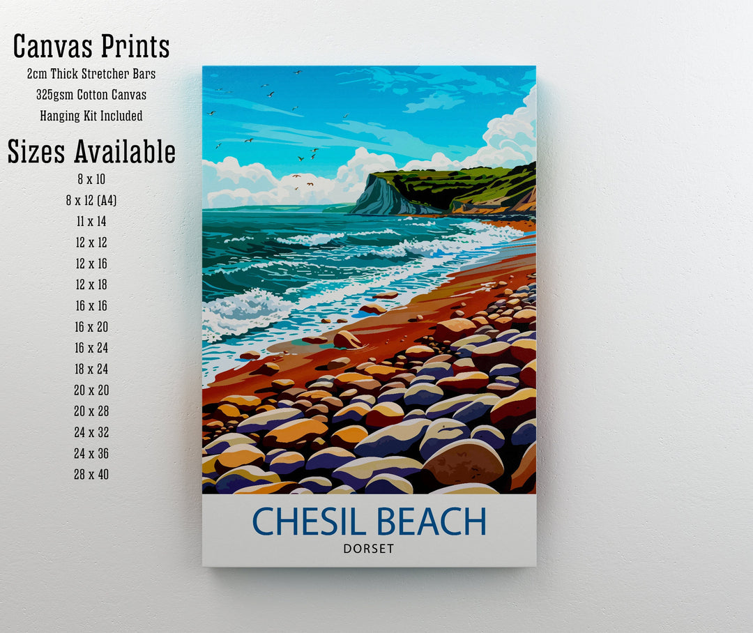 Chesil Beach Dorset Travel Poster