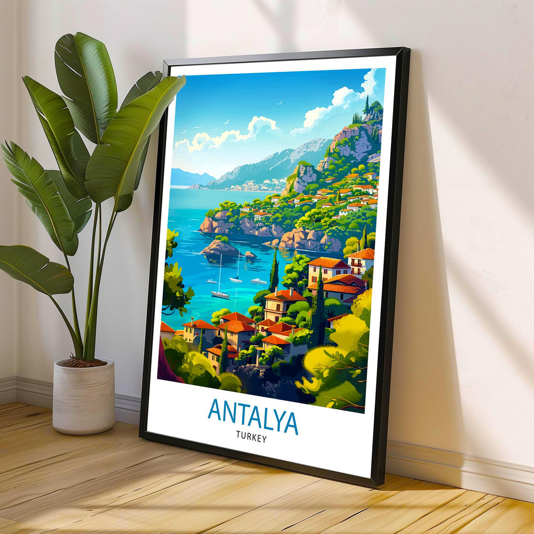 Antalya Turkey Travel Poster