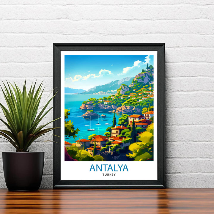 Antalya Turkey Travel Poster