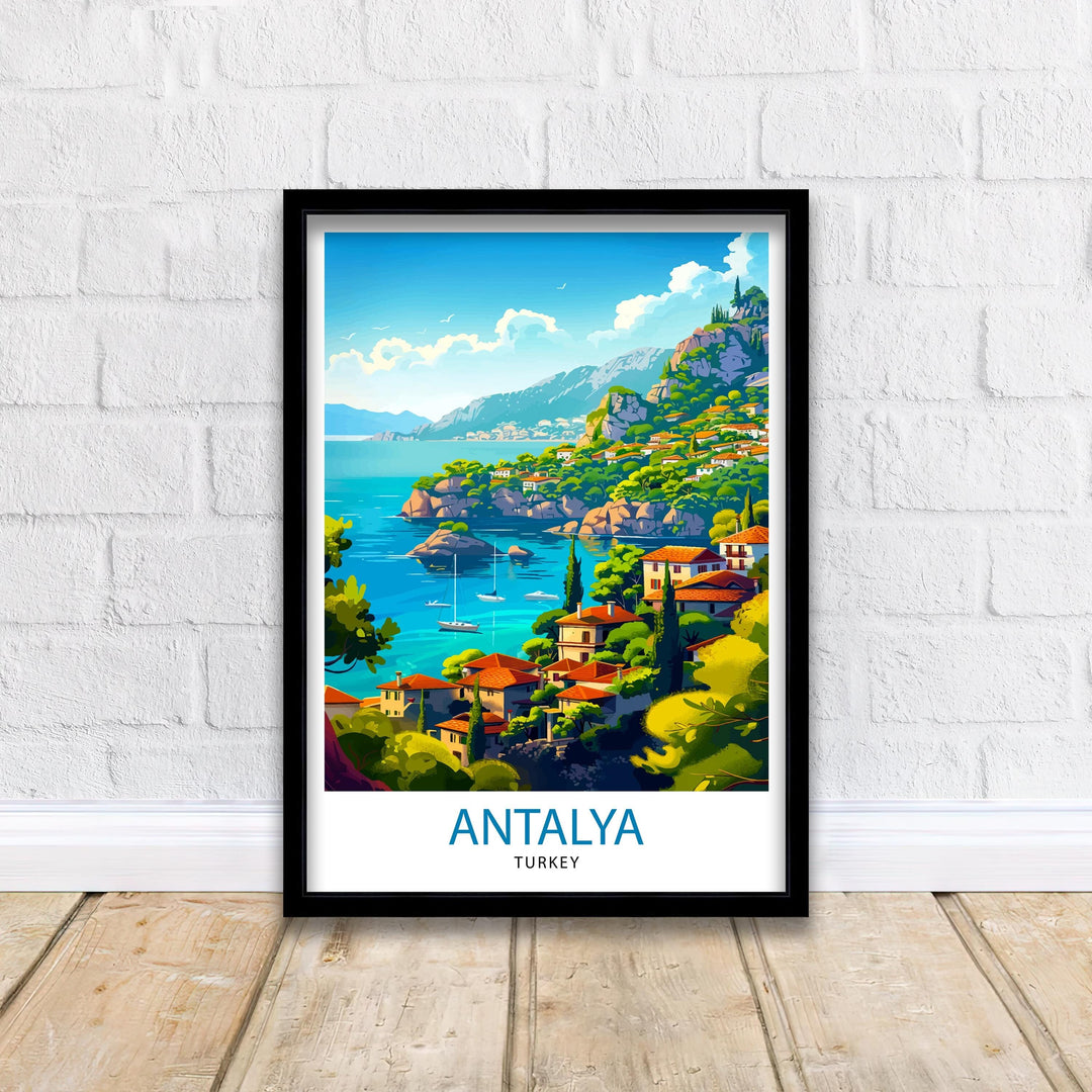 Antalya Turkey Travel Poster