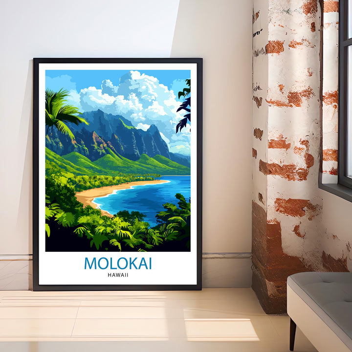 Molokai Hawaii Travel Print Wall Decor Wall Art Molokai Wall Hanging Home Décor Molokai Gift Art Lovers Hawaiian Art Lover Gift Print Art