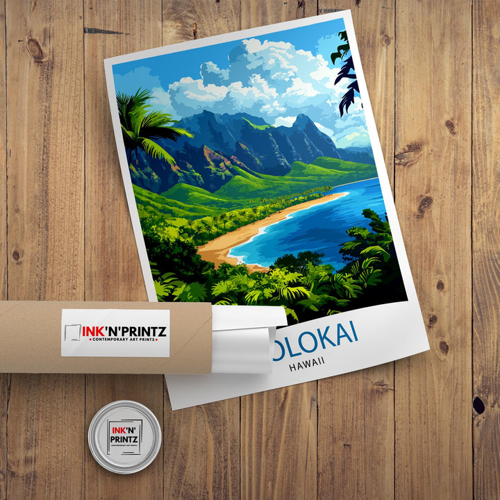 Molokai Hawaii Travel Poster