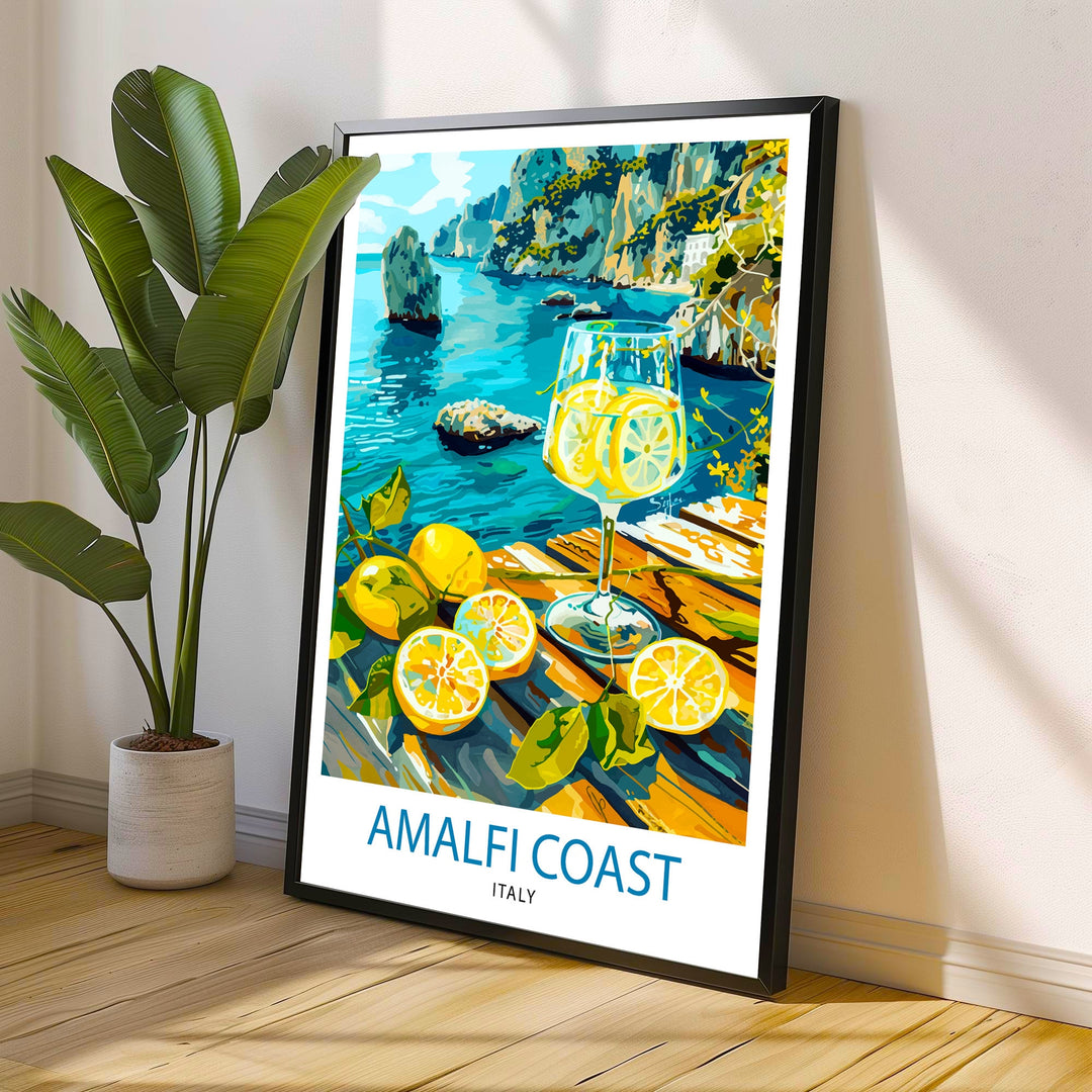 Amalfi Coast Italy Travel Poster