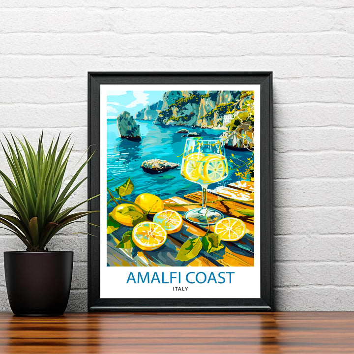 Amalfi Coast Italy Travel Poster