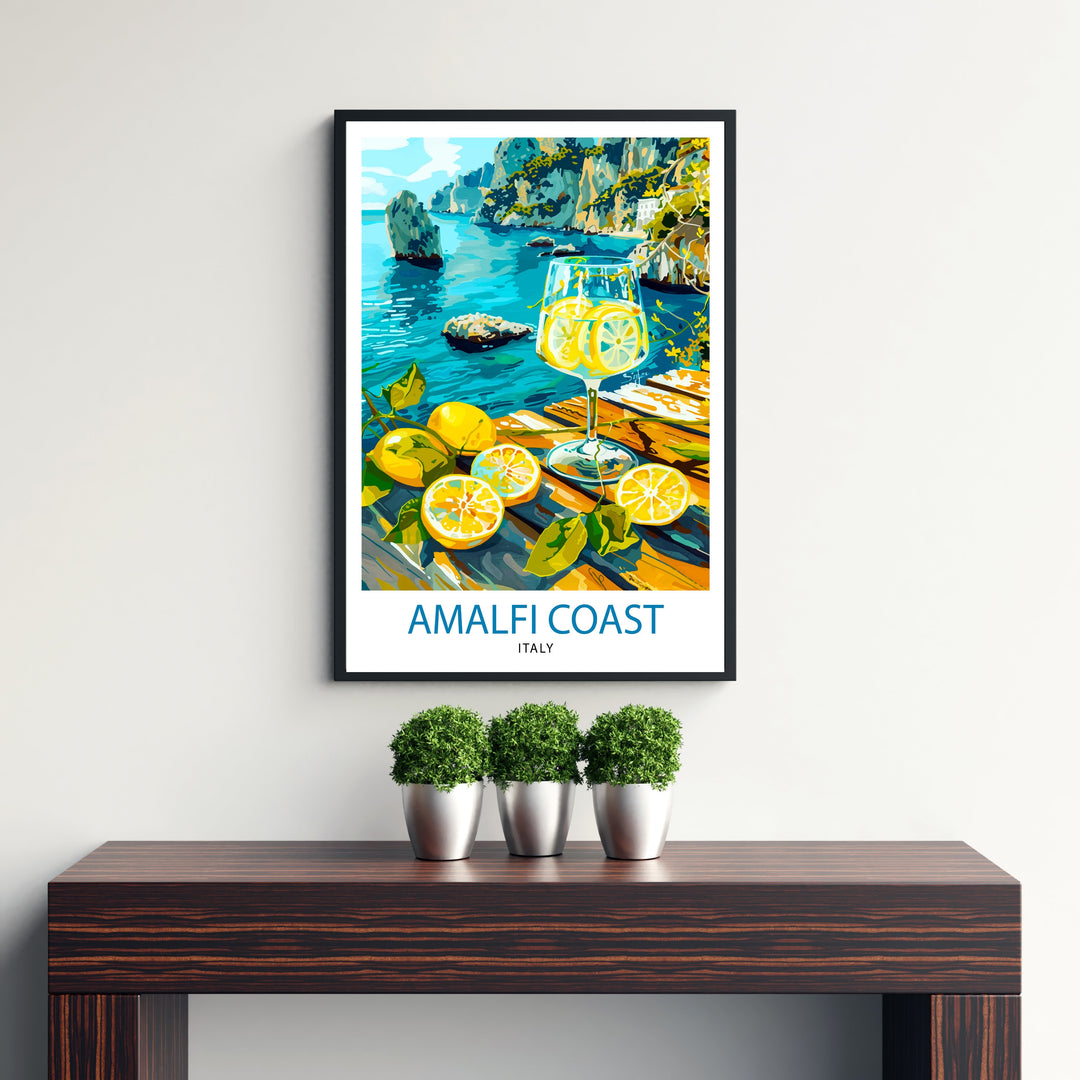 Amalfi Coast Italy Travel Poster