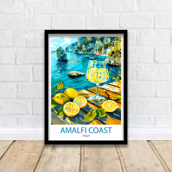 Amalfi Coast Italy Travel Poster