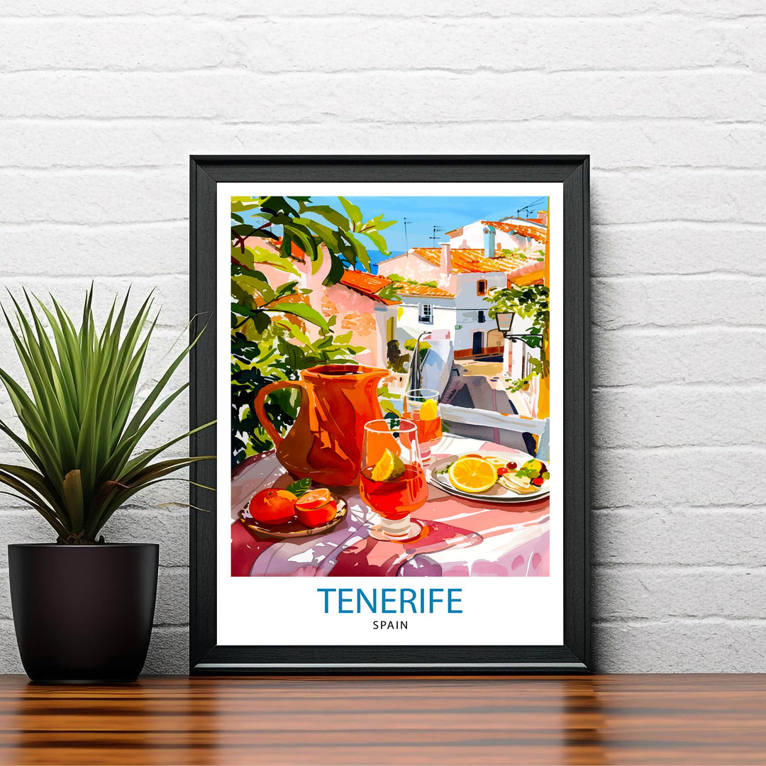 Tenerife Canary Islands Travel Print Wall Decor Wall Art Tenerife Wall Hanging Home Décor Tenerife Gift Art Lovers Spanish Art Lover Gift