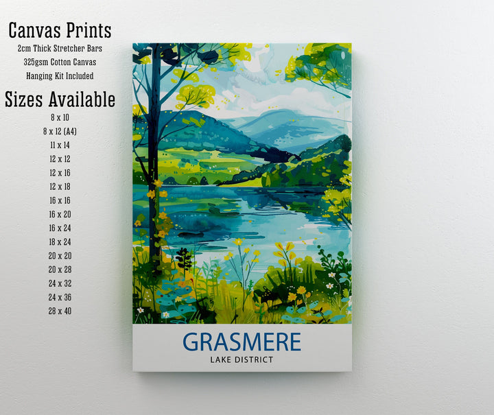 Grasmere Lake District Travel Print Wall Decor Wall Art Grasmere Wall Hanging Home Décor Grasmere Gift Art Lovers British Art Lover Gift