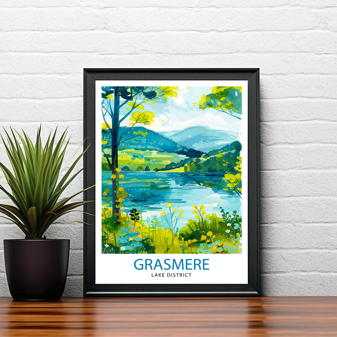 Grasmere Lake District Travel Print Wall Decor Wall Art Grasmere Wall Hanging Home Décor Grasmere Gift Art Lovers British Art Lover Gift