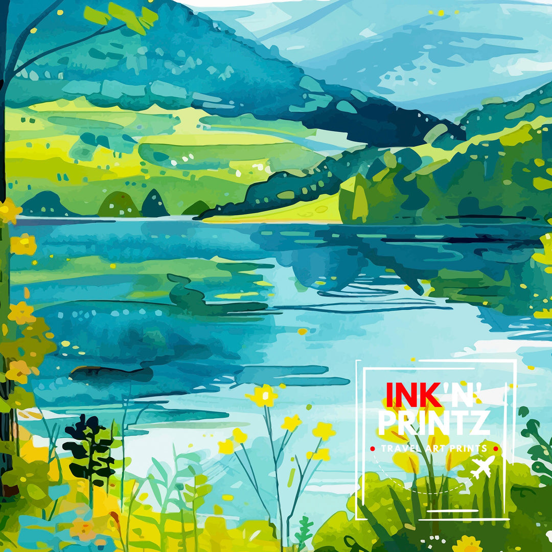 Grasmere Lake District Travel Print Wall Decor Wall Art Grasmere Wall Hanging Home Décor Grasmere Gift Art Lovers British Art Lover Gift