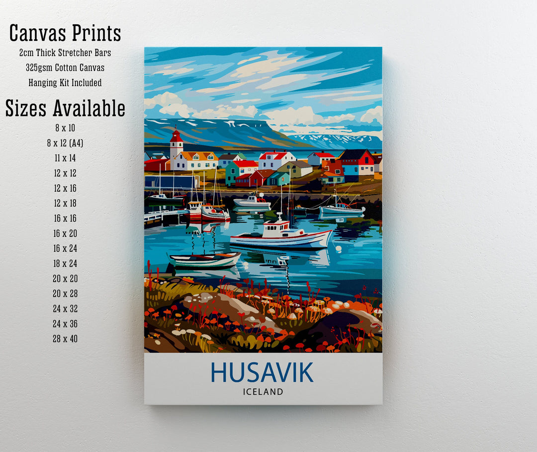 Husavík Iceland Travel Print Wall Decor Wall Art Húsavík Wall Hanging Home Decor Husavík Gift Art Lovers Icelandic Art Lover Gift Print Art