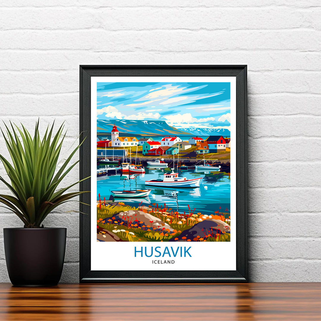 Husavík Iceland Travel Print Wall Decor Wall Art Húsavík Wall Hanging Home Decor Husavík Gift Art Lovers Icelandic Art Lover Gift Print Art