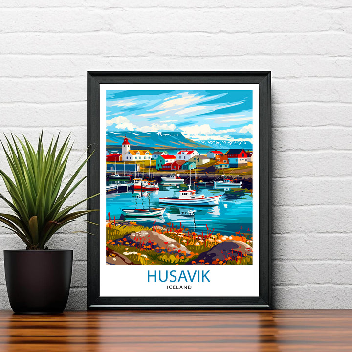 Husavík Iceland Travel Poster