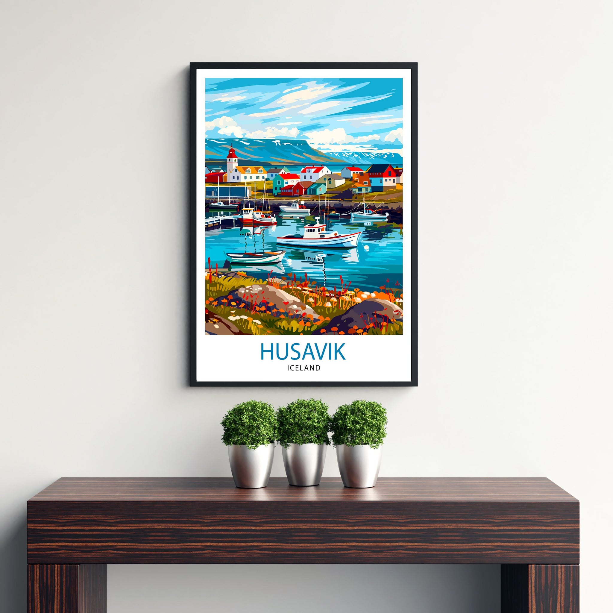Husavík Iceland Travel Print Wall Decor Wall Art Húsavík Wall Hanging Home Decor Husavík Gift Art Lovers Icelandic Art Lover Gift Print Art
