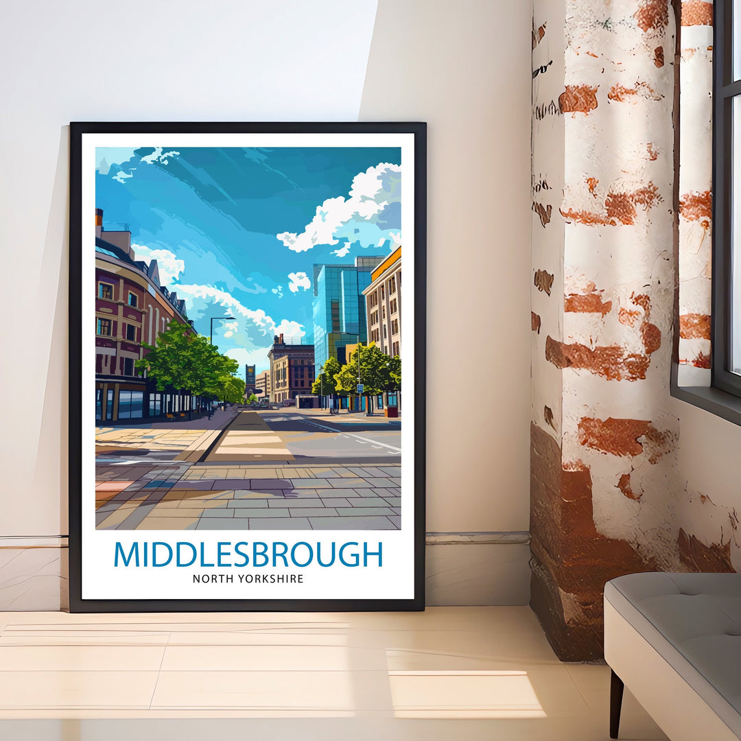 Middlesbrough England Travel Print Wall Decor Wall Art Middlesbrough Wall Hanging Home Décor Middlesbrough Gift Art Lovers British Art Lover