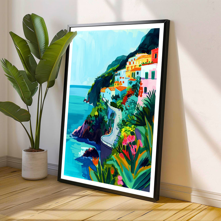 Amalfi Coast Italy Travel Poster