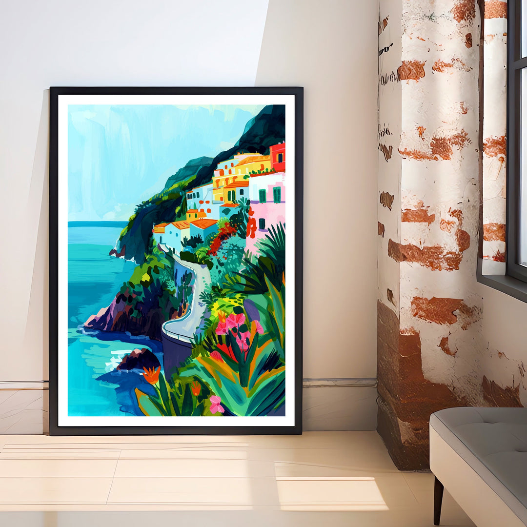 Amalfi Coast Italy Travel Poster