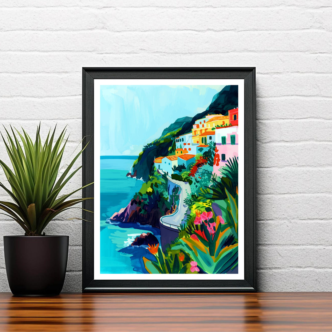 Amalfi Coast Italy Travel Poster