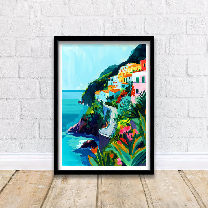 Amalfi Coast Italy Travel Poster